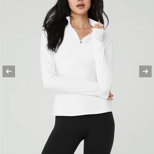 ALO Yoga Alo Soft White 1/2 zip Long Sleeve